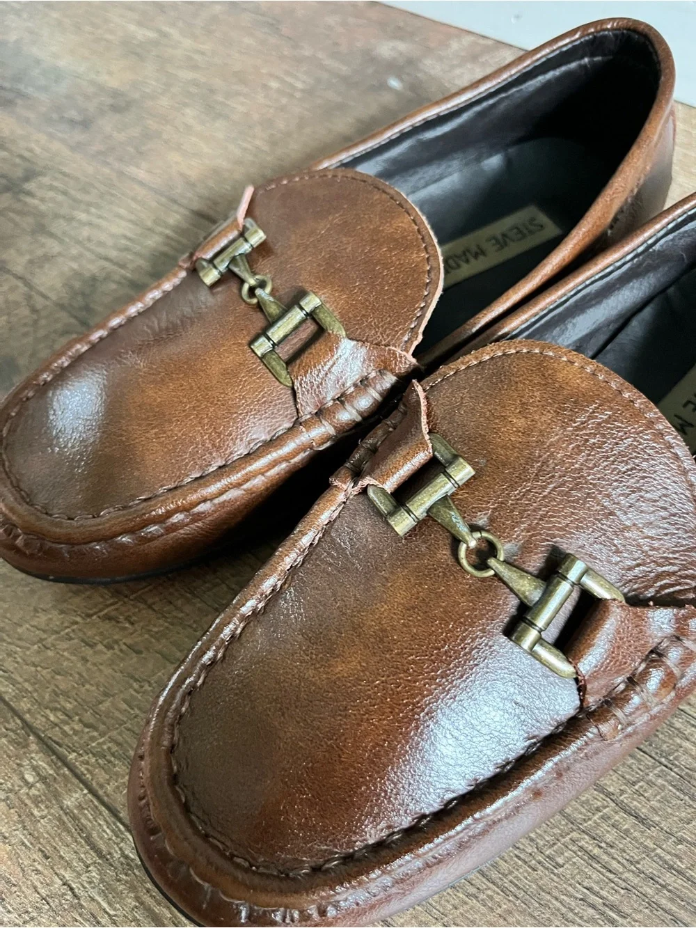 Steve Madden loafers Chapman boys brown dress shoes size 2